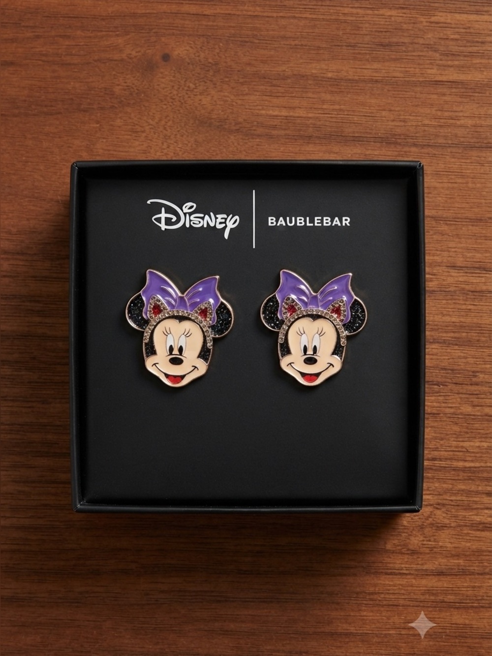 NWT Disney x BaubleBar Minnie Mouse Halloween Devil Horn Earrings NIB